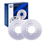 HELLA 8DD 355 120-221 Bremsscheibe - 54653PRO - beschichtet - 299mm - 20mm - innenbelüftet/gelocht - für u.a. PORSCHE