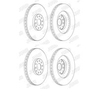 2X JURID BREMSSCHEIBEN VORNE 345mm BELÜFTET PASSEND FÜR AUDI A3 SEAT LEON SKODA