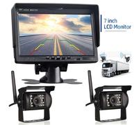 2x Kabellose Rückfahrkamera Funk Mit Monitor Rückfahrsystem Drahtlos LKW 12V 24V