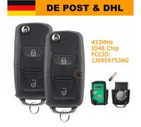 2X Klappschlüssel Funk Schlüssel für VW Golf 4 IV Bora Golf Passat 1J0959753AG
