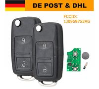 2X Klappschlüssel Funk Schlüssel für VW Golf 4 IV Bora Golf Passat 1J0959753AG