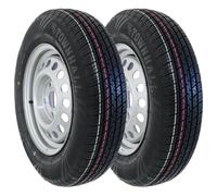 2x Komplettrad Anhänger 155/80R13 84N M+S Reifen Felge 4x100 4Jx13 ET30 LL