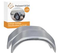 2x Kotflügel Anhänger 750x200x350mm eckig Radkasten für 14 Zoll Rad - verzinkt Stahlblech 1mm - Stoßfest - Modell 2075