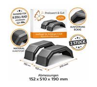2x Kotflügel Anhänger 152x510x190,5 mm eckig Radkasten für 8 Zoll Rad - Kunststoff - Stoßfest - UV-beständig - stoßfest
