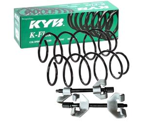 2x KYB Fahrwerksfeder Vorne + Federspanner für MERCEDES E W211 S211 1.8-5.5