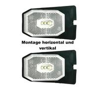 2x LED Begrenzungsleuchten 12/24V weiß E9 IP69 für Anhänger LKW Wohnwagen