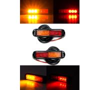 2x 3 Funktions LED Rückleuchte 12V 24V E9 für LKW PKW Anhänger Wohnwagen Quads