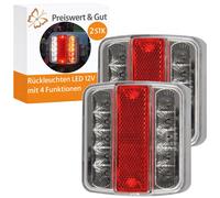 2 x Rückleuchten LED 12V mit 4 Funktionen 14LED Rücklicht Anhänger Traktor BWI