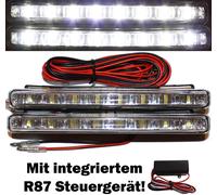 2x LED Tagfahrlicht 8SMD FLAT E4 R87 TFL Xenon 6000K DRL Lights