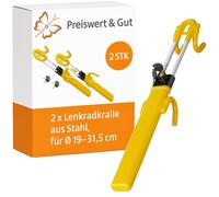 2x Lenkradkralle Auto Diebstahlschutz – Lenkradschloss aus Stahl, einfache Montage, Lenkradsperre für Ø 19–31,5 cm, abschreckend sichtbar