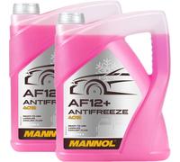 2x MANNOL Antifreeze Kühlerfrostschutz AF12+ -40°C, Rot-Lila, 5L