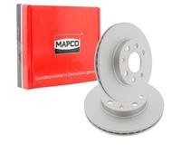 2x MAPCO BREMSSCHEIBEN 240mm BELÜFTET VORNE passend für OPEL CORSA | 25702C