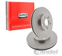 2x MAPCO BREMSSCHEIBEN 260mm BELÜFTET VORNE passend für TOYOTA AVENSIS | 15551