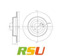 Metelli Bremsscheibe 23-1376C hinten rechts/links voll 262 mm für HYUNDAI KIA 2x