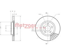 2x METZGER 6110709 Bremsscheibe für CHRYSLER