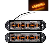 2x Orange amber LED Frontblitzer Warnleuchte doppelter Blitz Slim E9 für PKW LKW