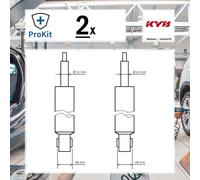 2x ORIGINAL® Kyb Stoßdämpfer Hinten für VW Golf VII Golf Sportsvan Golf VII