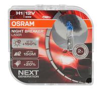 2x OSRAM Glühlampe H1 NIGHT BREAKER LASER 12V 55W P14,5s next Generation +150%