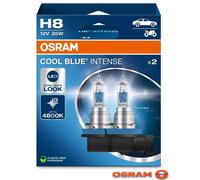 OSRAM COOL BLUE® INTENSE H8, bis zu 4.800K, Halogen-Scheinwerferlampe, LED-Look, Duo Box (2 Lampen)