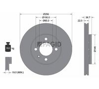 2x PAGID Bremsscheibe außenbelüftet Ø256mm für Skoda Citigo E-Citigo NE1
