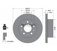 2x PAGID Bremsscheibe außenbelüftet Ø300mm für Fiat Ducato Pritsche/Fahrgestell
