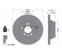 2x PAGID Bremsscheibe außenbelüftet Ø314mm für VW Transporter V Bus 7HB 7HJ