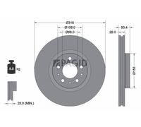 2x PAGID Bremsscheibe außenbelüftet Ø316mm für Volvo V70 II P80_ SW XC90 I 275