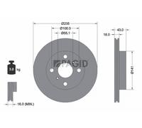 2x PAGID Bremsscheibe innenbelüftet Ø235mm für Toyota Yaris _P1_ SCP1_ NLP1_