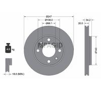 2x PAGID Bremsscheibe innenbelüftet Ø247mm für Peugeot 206 Schrägheck 2A/C 206+