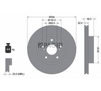 2x PAGID Bremsscheibe innenbelüftet Ø255mm für Toyota Prius Liftback _W2_