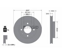 2x PAGID Bremsscheibe innenbelüftet Ø257mm für Hyundai Matrix FC Elantra XD RD