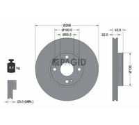 2x PAGID Bremsscheibe innenbelüftet Ø258mm für Mazda 2 DJ DL MX-5 IV ND
