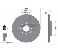 2x PAGID Bremsscheibe innenbelüftet Ø260mm für Opel Meriva Tigra Twintop F08