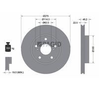 2x PAGID Bremsscheibe innenbelüftet Ø275mm für Toyota Auris _E15_ NRE15_