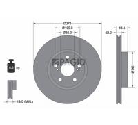 2x PAGID Bremsscheibe innenbelüftet Ø275mm für Toyota Verso S _P12_ Urban