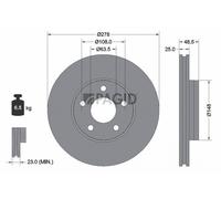 2x PAGID Bremsscheibe innenbelüftet Ø278mm für Ford C-Max II DXA/CB7 DXA/CEU