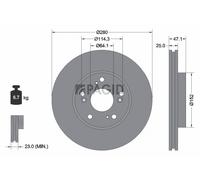 2x PAGID Bremsscheibe innenbelüftet Ø280mm für Honda Civic IX FB FG FC_ FK_