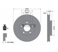 2x PAGID Bremsscheibe innenbelüftet Ø280mm für Nissan Almera Tino V10 X-Trail