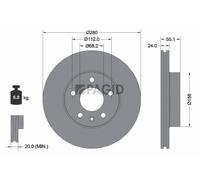 2x PAGID Bremsscheibe innenbelüftet Ø280mm für VW Transporter IV Bus 70XB