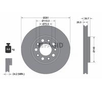 2x PAGID Bremsscheibe innenbelüftet Ø281mm für Fiat 500X 334_ 334 Alfa Romeo