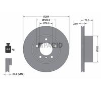 2x PAGID Bremsscheibe innenbelüftet Ø284mm für BMW 1er F20 E87 2 Cabriolet F23