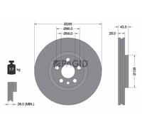 2x PAGID Bremsscheibe innenbelüftet Ø285mm für Peugeot 807 E Expert Kasten 222