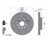 2x PAGID Bremsscheibe innenbelüftet Ø288mm für VW T-ROC A11 D11 Golf V 1K1