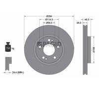 2x PAGID Bremsscheibe innenbelüftet Ø294mm für Hyundai Santa Fé I SM
