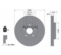 2x PAGID Bremsscheibe innenbelüftet Ø296mm für Lexus IS II GSE2_ ALE2_ USE2_