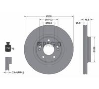 2x PAGID Bremsscheibe innenbelüftet Ø305mm für Hyundai Tucson TLE TL Kona OS