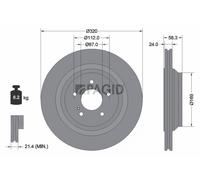 2x PAGID Bremsscheibe innenbelüftet Ø320mm für Mercedes-Benz S-Klasse W221 SL