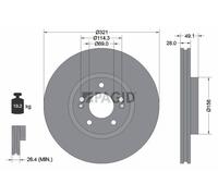 2x PAGID Bremsscheibe innenbelüftet Ø321mm für Hyundai Grand Santa Fé CM
