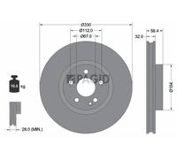 2x PAGID Bremsscheibe innenbelüftet Ø330mm für Mercedes-Benz V-Klasse W447 Vito