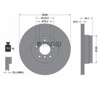 2x PAGID Bremsscheibe innenbelüftet Ø345mm für BMW X5 F15 F85 E70 X6 E71 E72